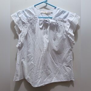 Marie Oliver  White Ruffled Blouse SzS